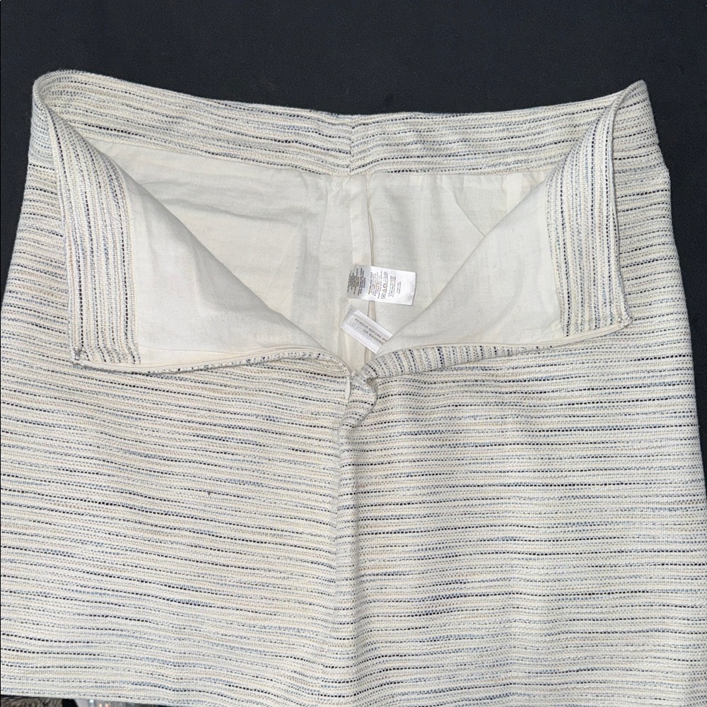 LOFT Cream Tweed style lined Women's Skirt 12 side zipper elegant, business - Picture 3 of 8